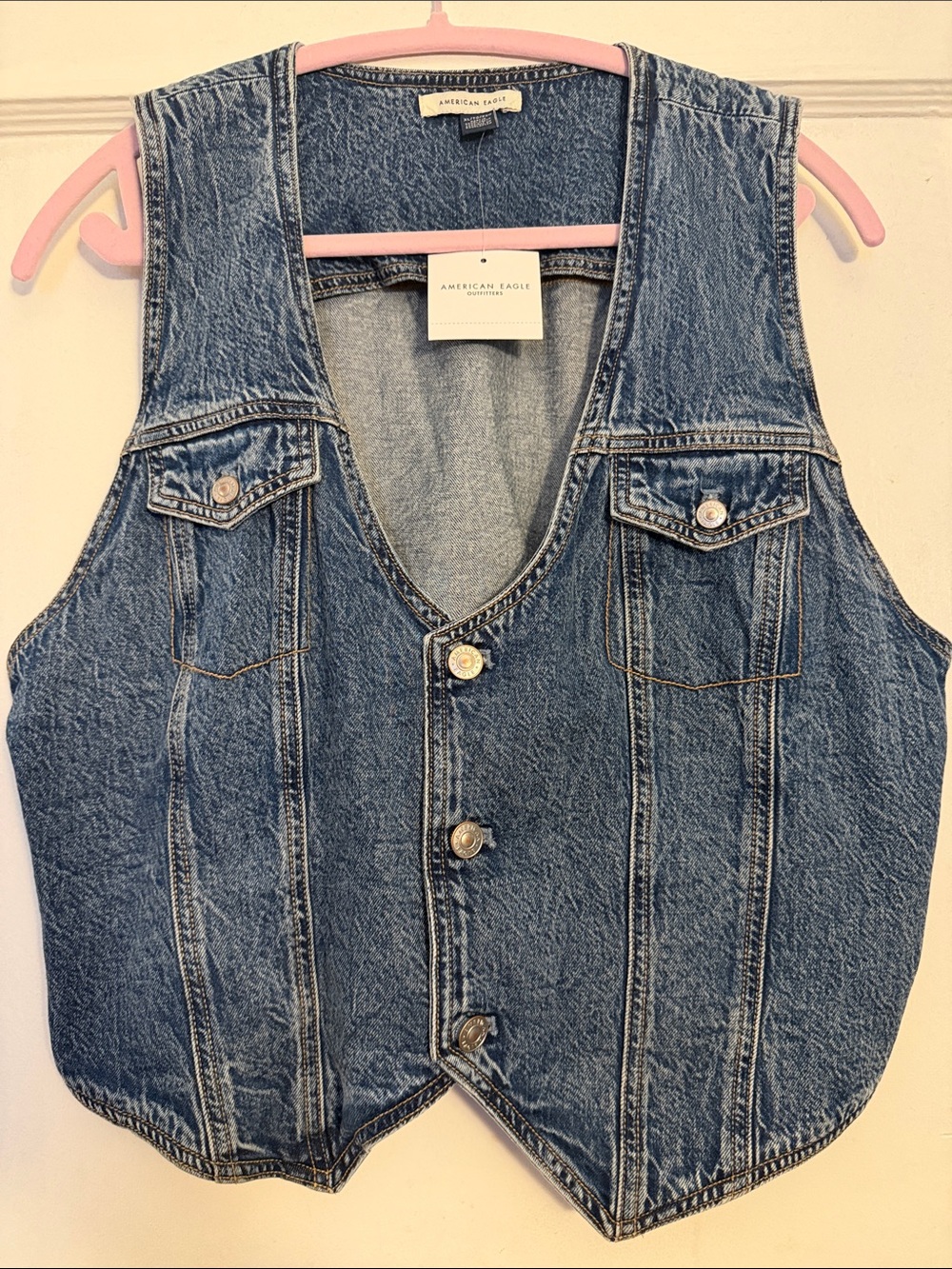 American Eagle Outfitters Blue Denim Vest